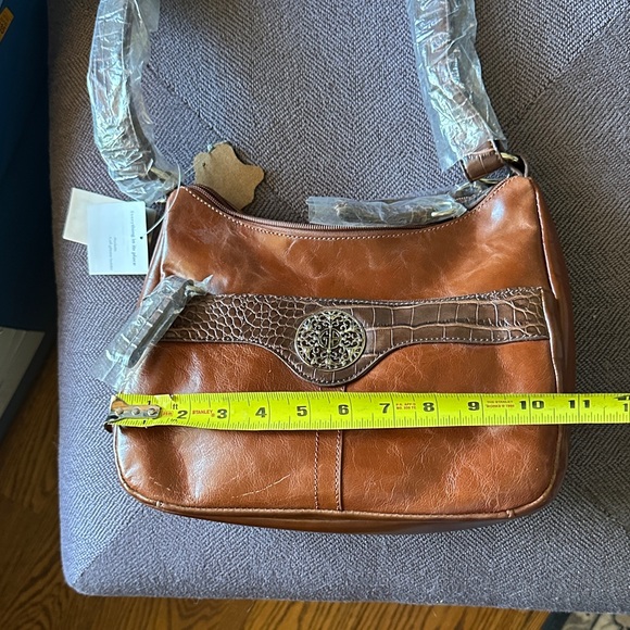 NWT Giani Bernini Brown Leather Shoulder Bag/Purse - Picture 7 of 8